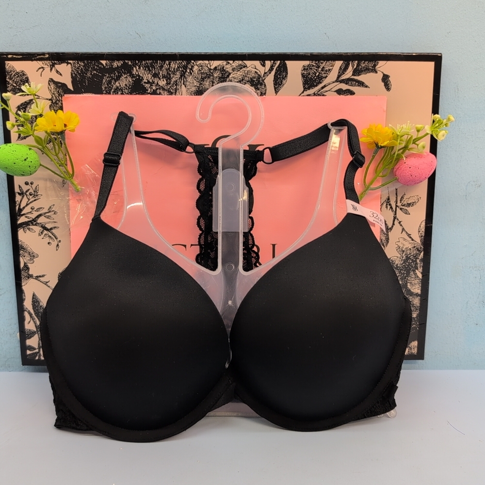 Victoria Secret Sexy Tee Smooth Lacie Push Up Bra 32DD Black
